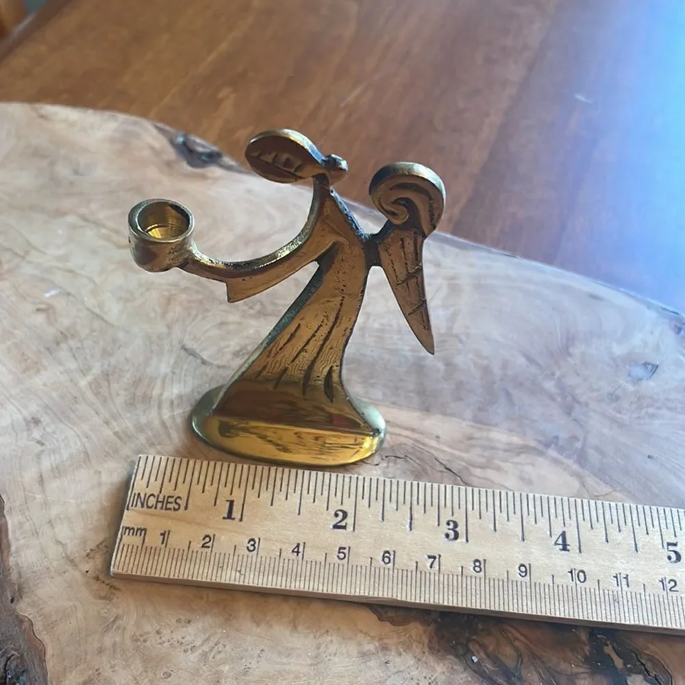 Vintage Abbey Press Brass Angel Candle Holder